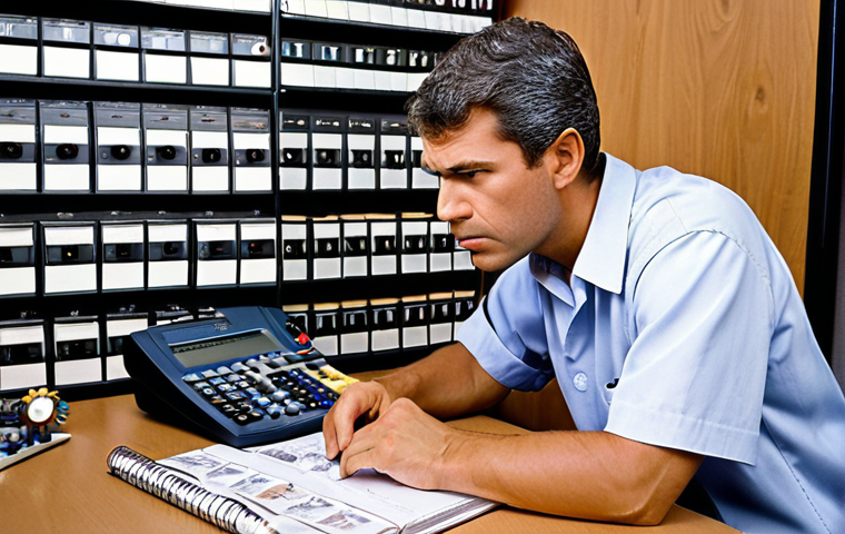 **
> An electrical engineer meticulously studying ABNT technical standards and power systems innovations, surrounded by organized notes, books, and a scientific calculator. Focus on a determined and focused expression.
**
