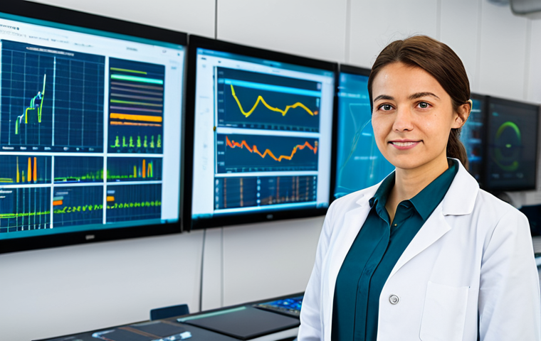 A professional electrical engineer, standing confidently in a modern, brightly lit renewable energy research lab. They are wearing a modest business-casual outfit, including a clean lab coat over a professional shirt and trousers. In the background, large digital screens display smart grid analytics and a scale model of a wind turbine or solar panel array is visible. The scene is clean and high-tech, emphasizing innovation and sustainable solutions. Their expression is focused and intelligent, conveying expertise and problem-solving skills. Perfect anatomy, correct proportions, natural pose, well-formed hands, proper finger count, natural body proportions. Fully clothed, appropriate attire, modest clothing, professional dress, safe for work, appropriate content, professional photography, high quality.