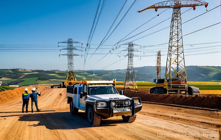 전기공사 현장 방문기 - Image Prompt 1: "The Grand Electrical Project: Precision and Scale in Portugal"**